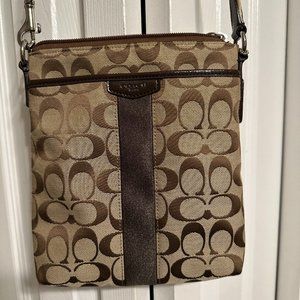 Coach Signature Stripe Convertible Shoulder Bag Barely Used